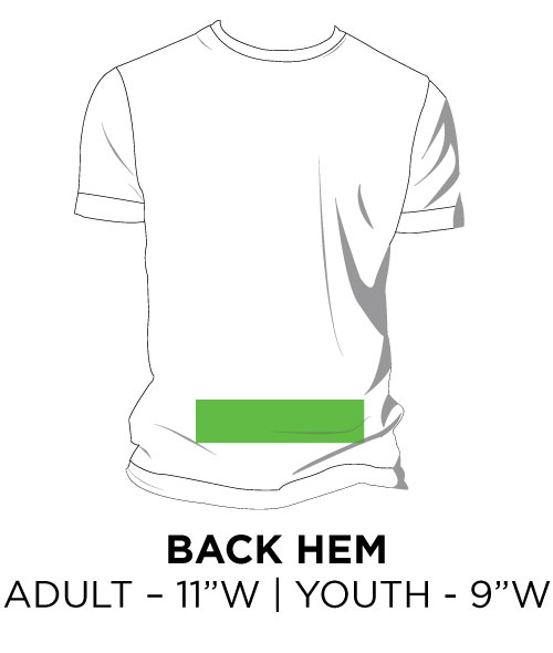 Back Hem - Adult - 11"W | Youth - 9"W